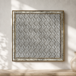 Baklava Pattern Framed Rug – 38x38 cm