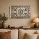 FrameHalı Mühür Desen Halı Çerçeve – 73x53 cm