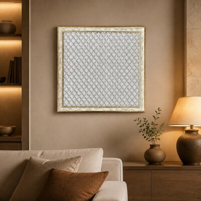 FrameHalı Petek Desen Halı Çerçeve – 38x38 cm