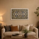 FrameHalı Simetri Desen Halı Çerçeve – 73x53 cm