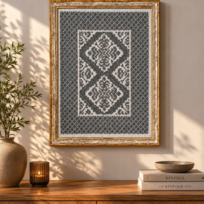 Motif Desen Halı Çerçeve – 61x44 cm