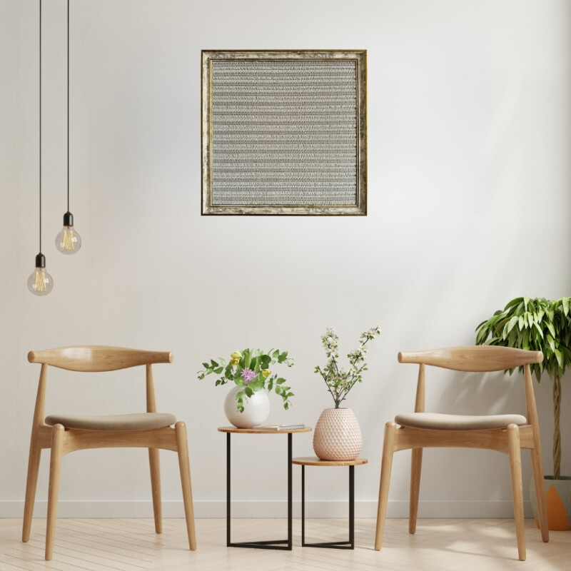 Yansı Desen Halı Çerçeve – 38x38 cm